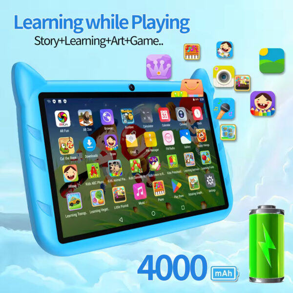 BDF 7" Kids Tablet – Android 13, 4GB RAM, 64GB ROM, 1TB Expandable, 5G WiFi, Dual Camera & 4000mAh Battery | Perfect Gift for Children!