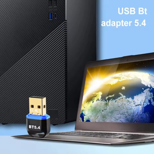 USB Bluetooth 5.4/5.3 Dongle Adapter – Wireless Receiver & Transmitter for PC, Speakers, Mouse, Keyboard & Audio | Plug & Play