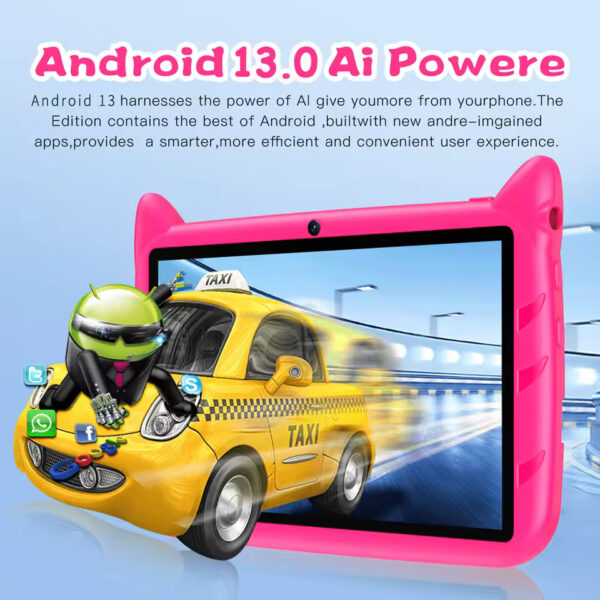 BDF 7" Kids Tablet – Android 13, 4GB RAM, 64GB ROM, 1TB Expandable, 5G WiFi, Dual Camera & 4000mAh Battery | Perfect Gift for Children!