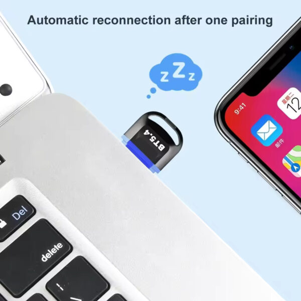 USB Bluetooth 5.4/5.3 Dongle Adapter – Wireless Receiver & Transmitter for PC, Speakers, Mouse, Keyboard & Audio | Plug & Play