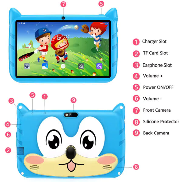 BDF 7" Kids Tablet – Android 13, 4GB RAM, 64GB ROM, 1TB Expandable, 5G WiFi, Dual Camera & 4000mAh Battery | Perfect Gift for Children!